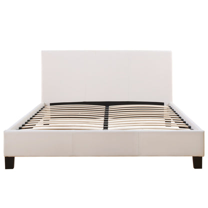 ΚΡΕΒΑΤΙ ΜΕ ΣΤΡΩΜΑ BECCA ΛΕΥΚΟ PU ΓΙΑ 150x200εκ