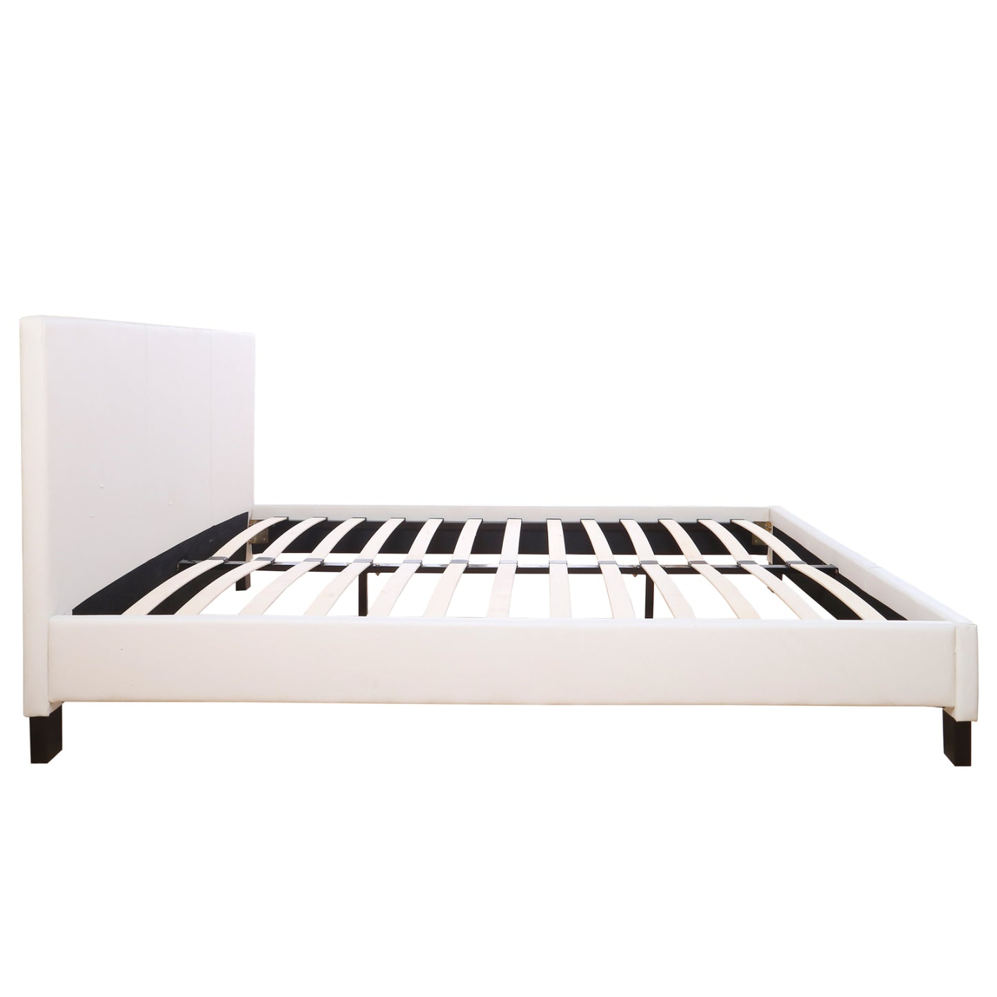 ΚΡΕΒΑΤΙ ΜΕ ΣΤΡΩΜΑ BECCA ΛΕΥΚΟ PU ΓΙΑ 150x200εκ