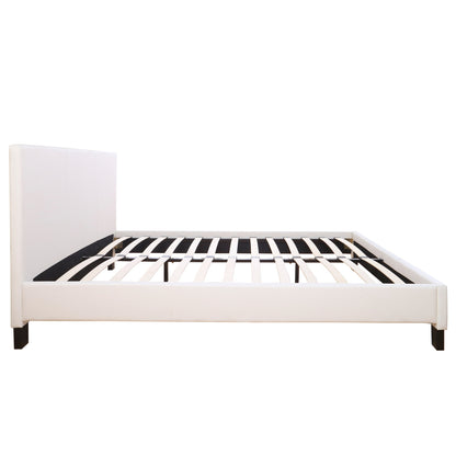 ΚΡΕΒΑΤΙ ΜΕ ΣΤΡΩΜΑ BECCA ΛΕΥΚΟ PU ΓΙΑ 150x200εκ