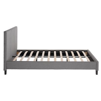 ΚΡΕΒΑΤΙ ΜΕ ΣΤΡΩΜΑ BECCA ΓΚΡΙ ΥΦΑΣΜΑ ΓΙΑ 150x200εκ