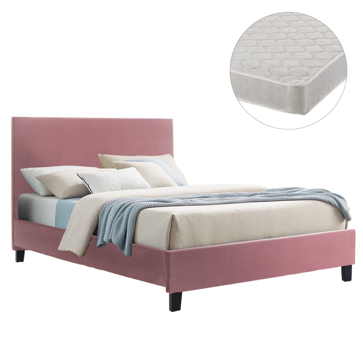 ΚΡΕΒΑΤΙ ΜΕ ΣΤΡΩΜΑ BECCA ΣΑΠΙΟ ΜΗΛΟ ΒΕΛΟΥΔΟ ΓΙΑ 150x200εκ