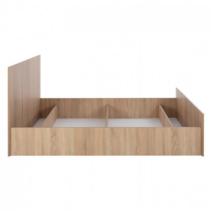 ΚΡΕΒΑΤΙ ADLER ΜΕΛΑΜΙΝΗΣ ΔΙΠΛΟ SONOMA OAK ΓΙΑ ΣΤΡΩΜΑ 160x200εκ