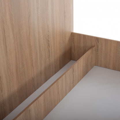 ΚΡΕΒΑΤΙ ADLER ΜΕΛΑΜΙΝΗΣ ΔΙΠΛΟ SONOMA OAK ΓΙΑ ΣΤΡΩΜΑ 160x200εκ