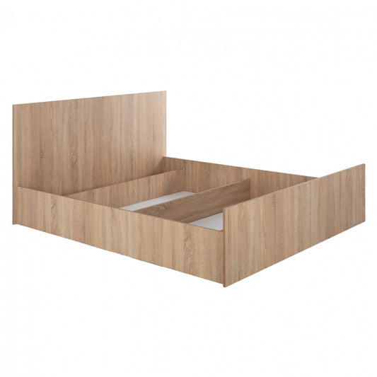 ΚΡΕΒΑΤΙ ADLER ΜΕΛΑΜΙΝΗΣ ΔΙΠΛΟ SONOMA OAK ΓΙΑ ΣΤΡΩΜΑ 160x200εκ