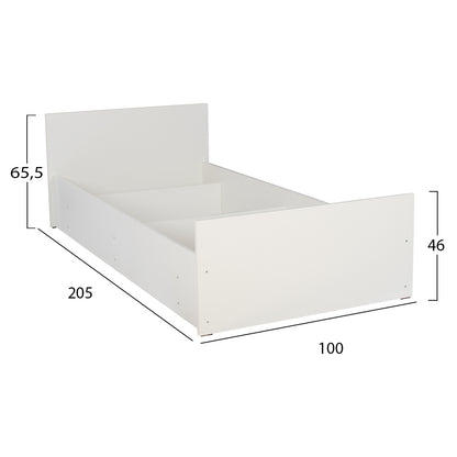 ΚΡΕΒΑΤΙ ADLER ΜΕΛΑΜΙΝΗΣ ΜΟΝΟ ΛΕΥΚΟ ΓΙΑ ΣΤΡΩΜΑ 90x200εκ