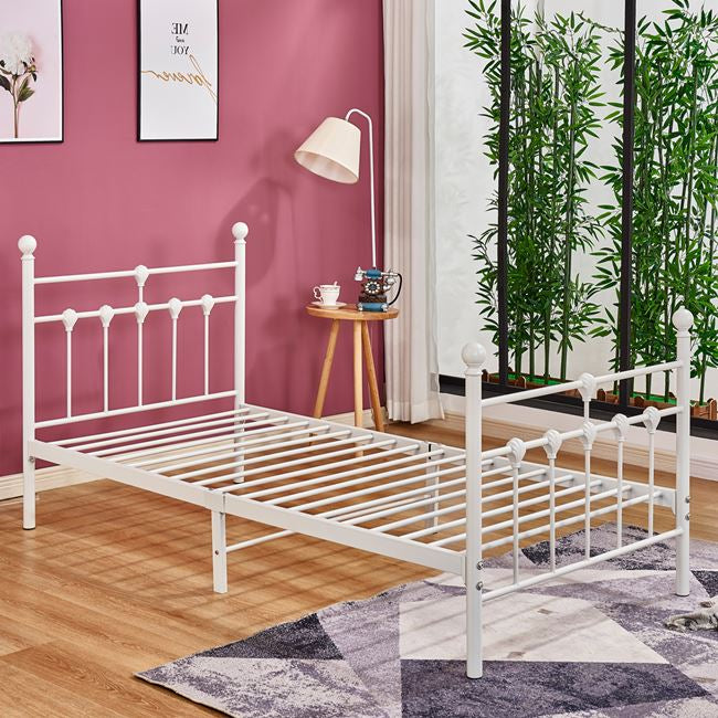 KAMIL METAL BED WHITE COLOR 90x190cm