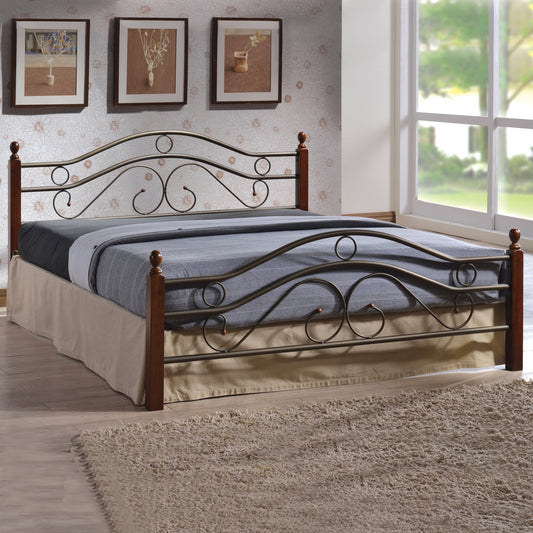 ΚΡΕΒΑΤΙ ΜΕΤΑΛΛΟ RUBBERWOOD CELINA ΓΙΑ ΣΤΡΩΜΑ 150x200εκ