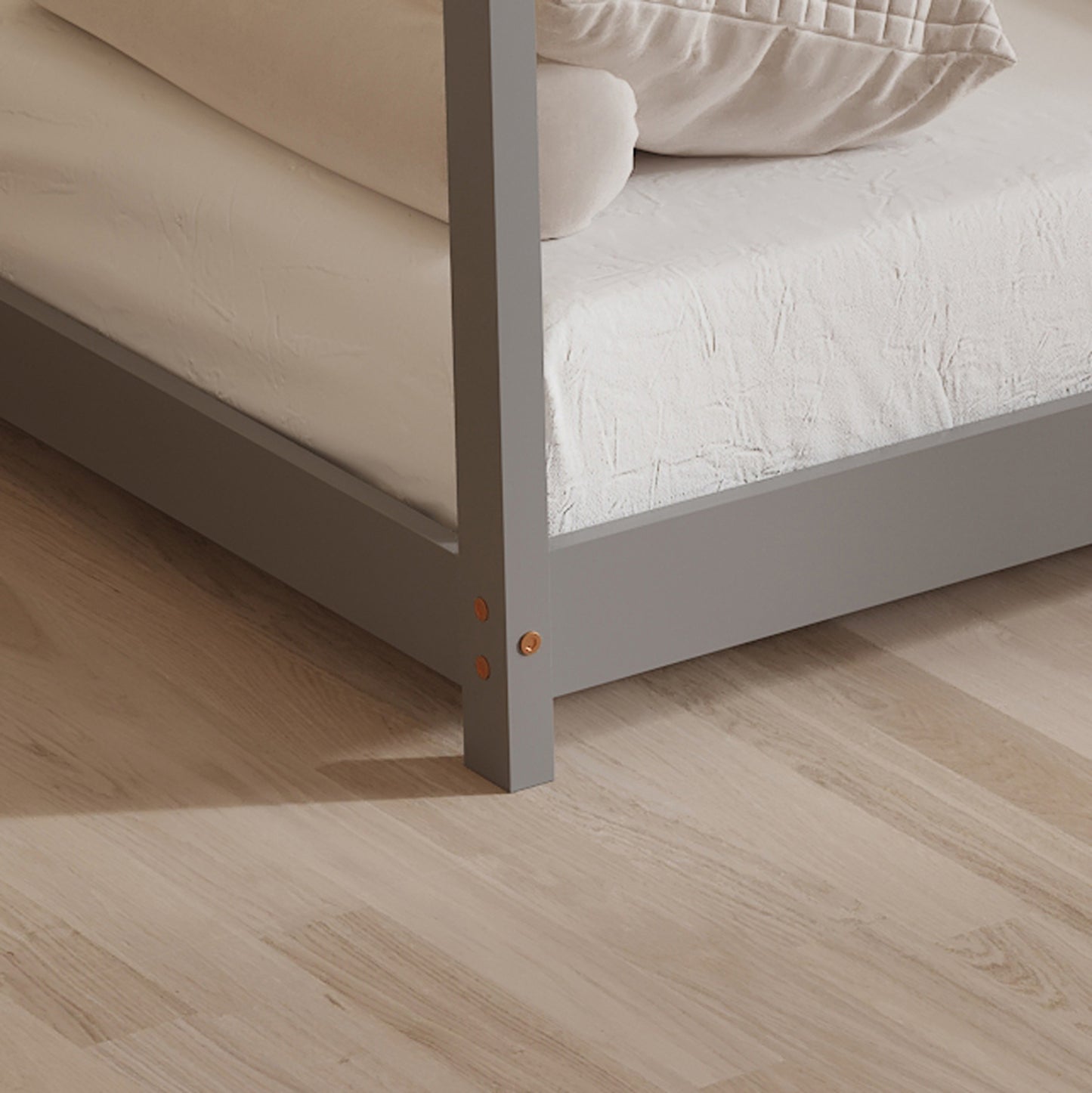 ΚΡΕΒΑΤΙ ΠΑΙΔΙΚΟ PEPE HM677.05 τ.MONTESSORI ΞΥΛΟ ΠΕΥΚΟ ΓΚΡΙ- 190x90εκ