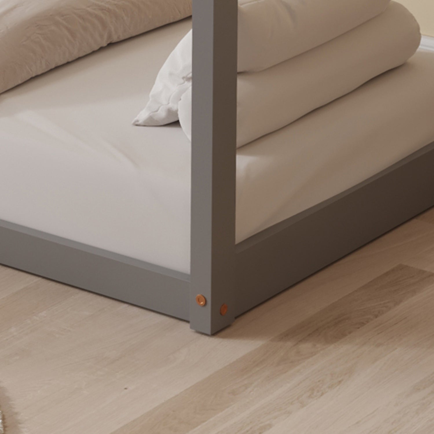 ΚΡΕΒΑΤΙ ΠΑΙΔΙΚΟ PEPE HM678.05 τ.MONTESSORI ΞΥΛΟ ΠΕΥΚΟ ΓΚΡΙ- 140x70εκ