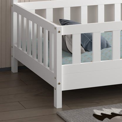ΚΡΕΒΑΤΙ ΠΑΙΔΙΚΟ HOUSER τ.MONTESSORI ΞΥΛΟ ΠΕΥΚΟ ΛΕΥΚΟ ΓΙΑ 190x90εκ