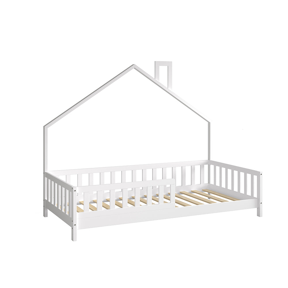 ΚΡΕΒΑΤΙ ΠΑΙΔΙΚΟ HOUSER τ.MONTESSORI ΞΥΛΟ ΠΕΥΚΟ ΛΕΥΚΟ ΓΙΑ 190x90εκ