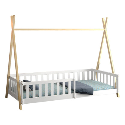 ΚΡΕΒΑΤΙ ΠΑΙΔΙΚΟ ΜΕ ΚΑΓΚΕΛΑ MUNK τ.MONTESSORI ΠΕΥΚΟ ΦΥΣΙΚΟ-ΛΕΥΚΟ 190x90εκ