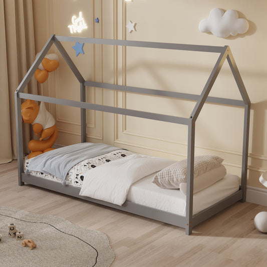 ΚΡΕΒΑΤΙ ΠΑΙΔΙΚΟ ΜΕ ΣΤΡΩΜΑ PEPE ΞΥΛΟ ΠΕΥΚΟΥ ΣΕ ΓΚΡΙ ΣΤΡΩΜΑ 90x190εκ