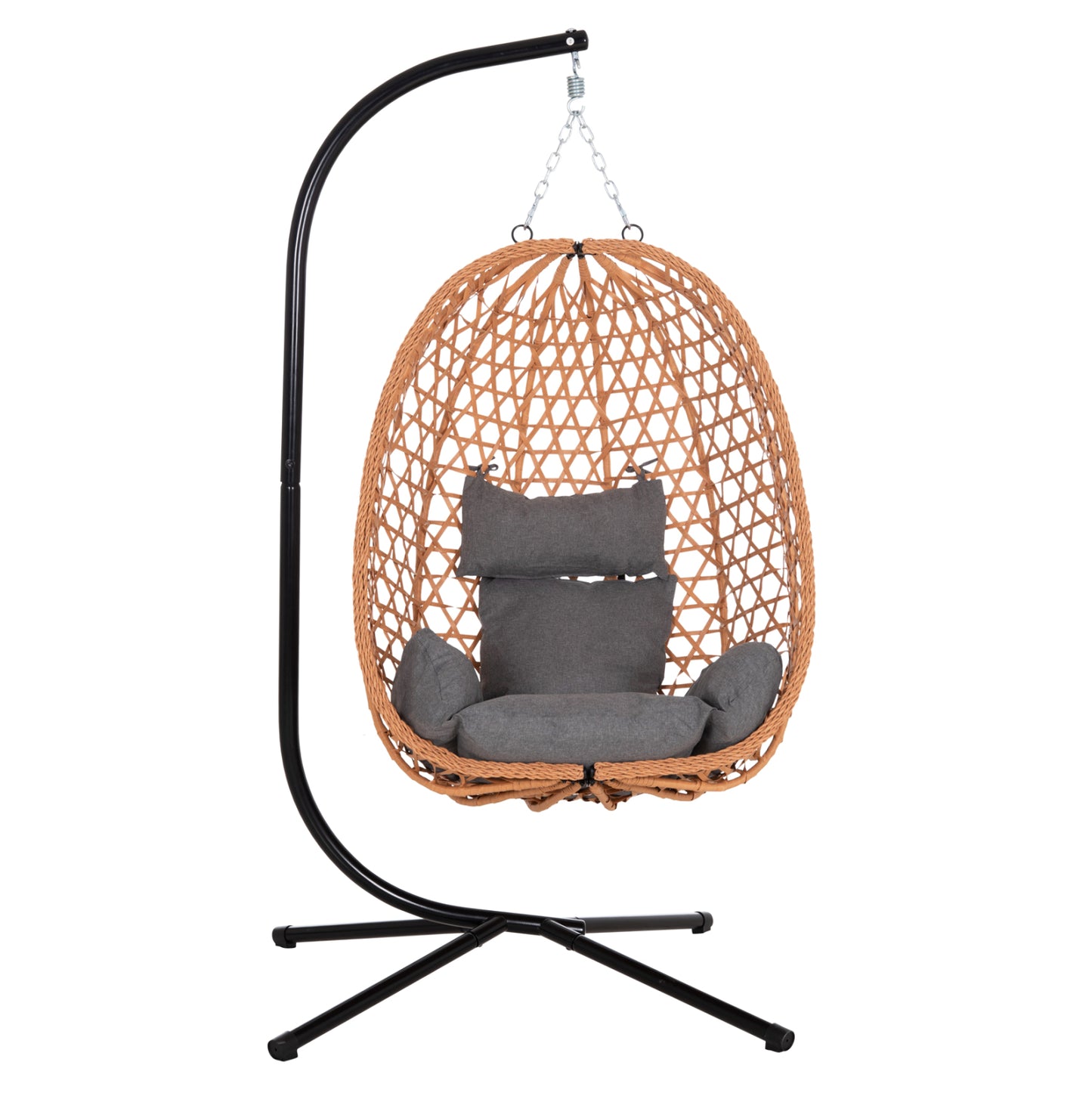 ΚΡΕΜΑΣΤΗ ΦΩΛΙΑ NESTA ΜΑΥΡΟ ΜΕΤΑΛΛΟ-ΚΑΦΕ P.E. RATTAN 100x100x190