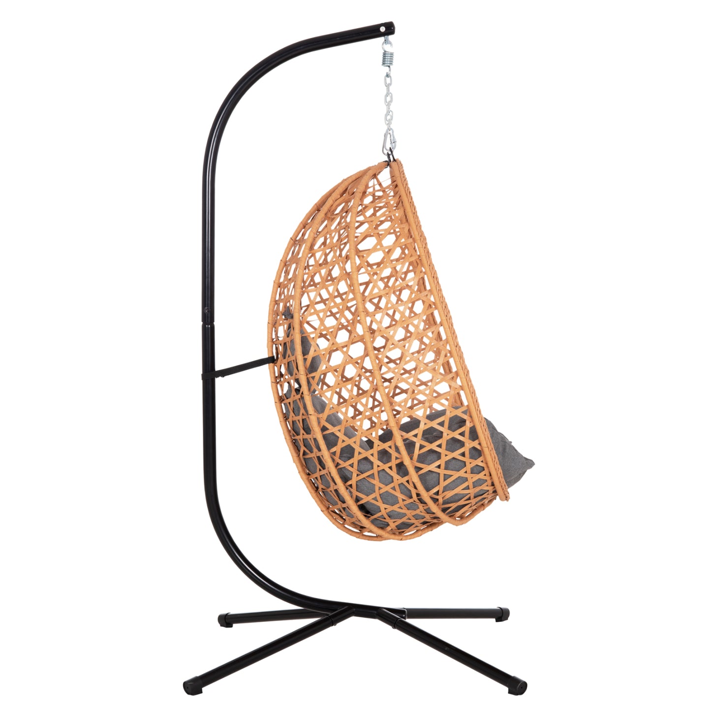 ΚΡΕΜΑΣΤΗ ΦΩΛΙΑ NESTA ΜΑΥΡΟ ΜΕΤΑΛΛΟ-ΚΑΦΕ P.E. RATTAN 100x100x190