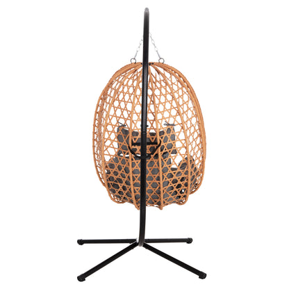 ΚΡΕΜΑΣΤΗ ΦΩΛΙΑ NESTA ΜΑΥΡΟ ΜΕΤΑΛΛΟ-ΚΑΦΕ P.E. RATTAN 100x100x190