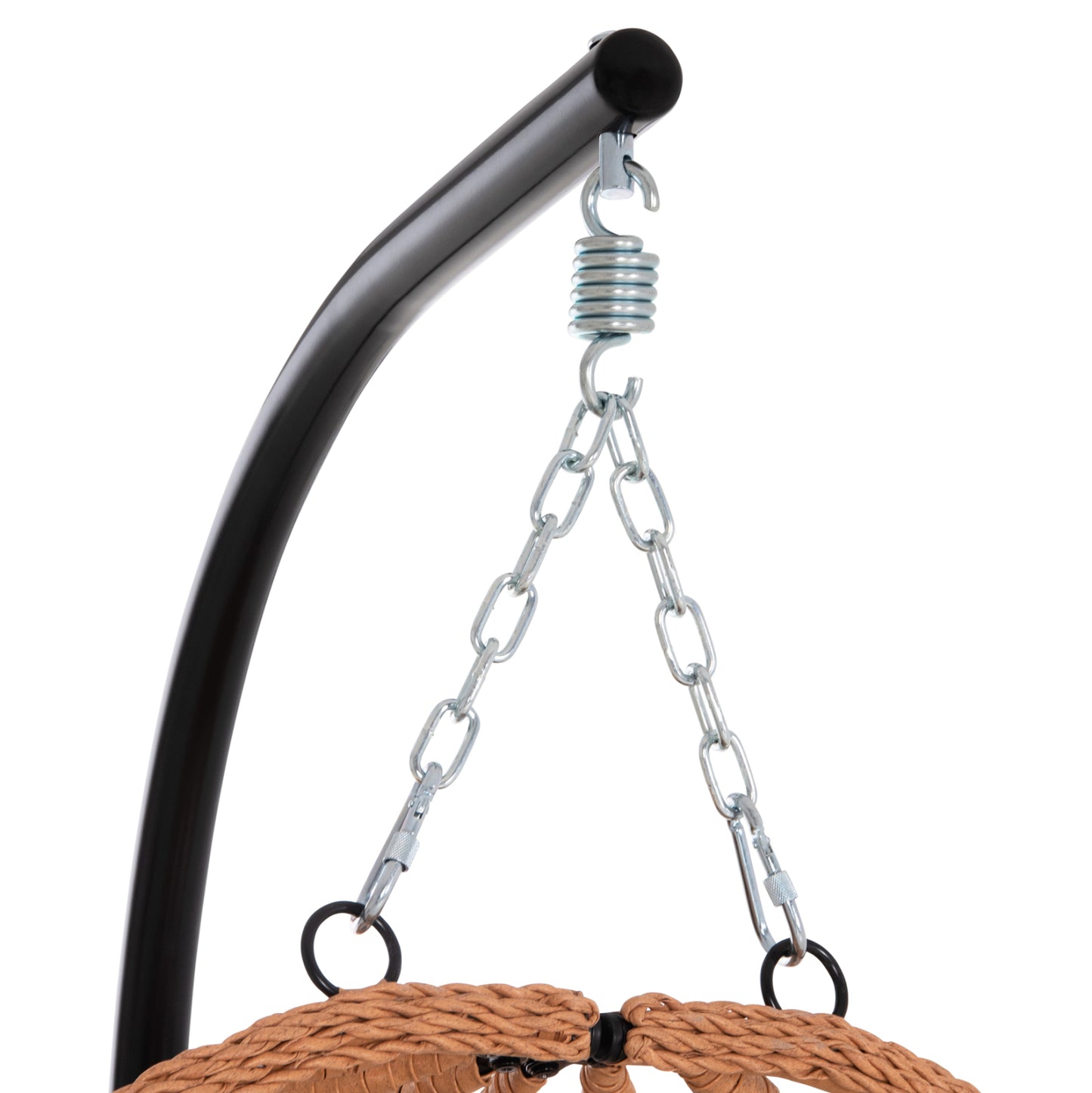 ΚΡΕΜΑΣΤΗ ΦΩΛΙΑ NESTA ΜΑΥΡΟ ΜΕΤΑΛΛΟ-ΚΑΦΕ P.E. RATTAN 100x100x190