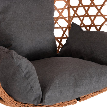 ΚΡΕΜΑΣΤΗ ΦΩΛΙΑ NESTA ΜΑΥΡΟ ΜΕΤΑΛΛΟ-ΚΑΦΕ P.E. RATTAN 100x100x190