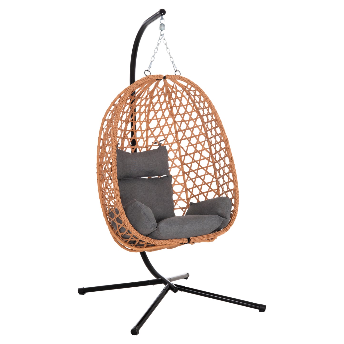 ΚΡΕΜΑΣΤΗ ΦΩΛΙΑ NESTA ΜΑΥΡΟ ΜΕΤΑΛΛΟ-ΚΑΦΕ P.E. RATTAN 100x100x190