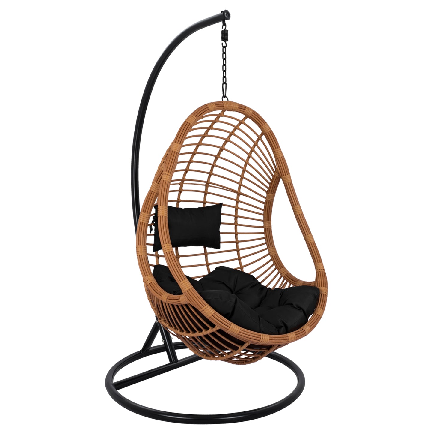 ΚΡΕΜΑΣΤΗ ΠΟΛΥΘΡΟΝΑ ΦΩΛΙΑ CALLIE ΜΕ ΜΠΕΖ WICKER & ΜΑΥΡΑ ΜΑΞΙΛΑΡΙΑ Φ105x195