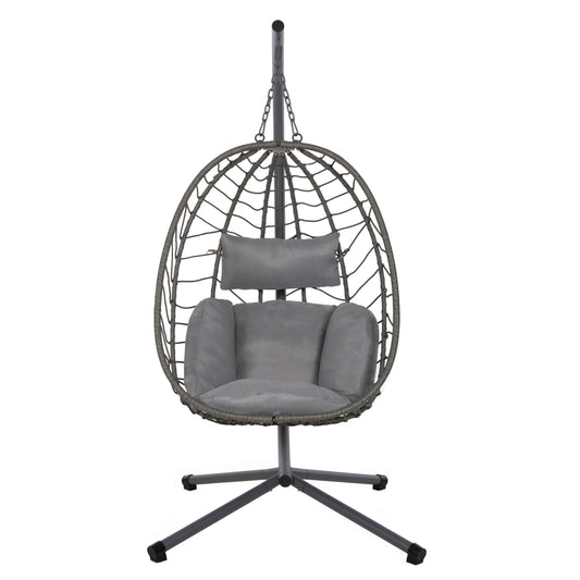 ΚΡΕΜΑΣΤΗ ΠΟΛΥΘΡΟΝΑ ΦΩΛΙΑ MILLIE HM5997.10 ΜΕΤΑΛΛΟ-ΣΥΝΘ.RATTAN ΓΚΡΙ 90x75x190Υεκ.