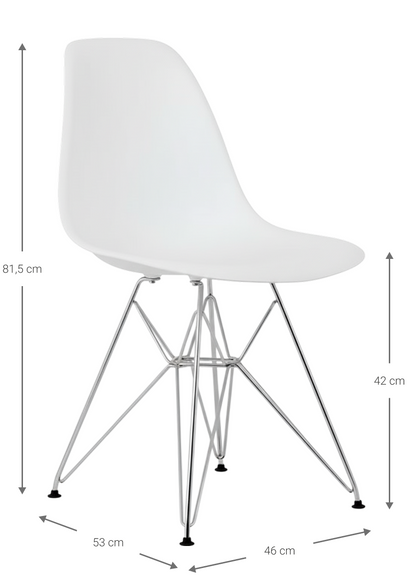 Καρέκλα Fiore Metal Λευκό 46x53x81.5