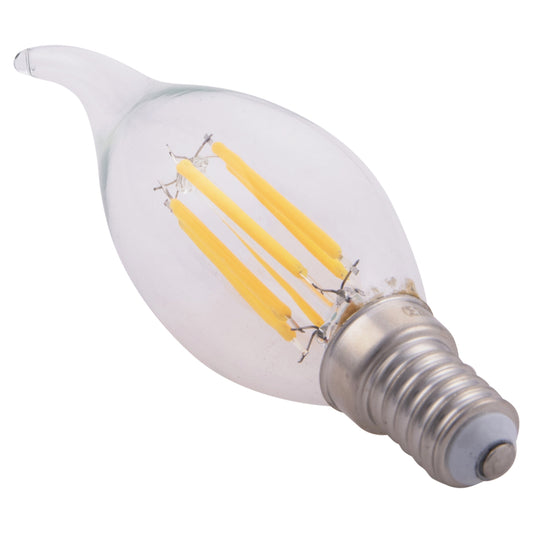 ΛΑΜΠΤΗΡΑΣ ΣΤΥΛ ΦΛΟΓΑ LED FILAMENT 6W E14 3000K ΔΙΑΦΑΝΟ DIMMABLE