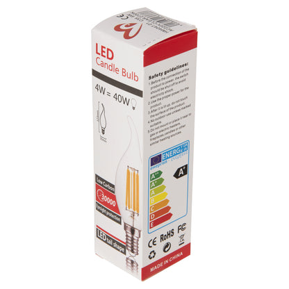 ΛΑΜΠΤΗΡΑΣ ΣΤΥΛ ΦΛΟΓΑ LED FILAMENT 6W E14 3000K ΔΙΑΦΑΝΟ DIMMABLE