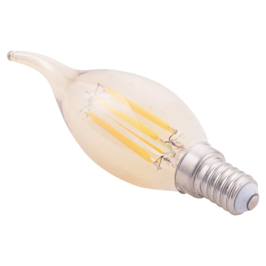 ΛΑΜΠΤΗΡΑΣ ΣΤΥΛ ΦΛΟΓΑ LED FILAMENT 6W E14 3000K GOLD DIMMABLE