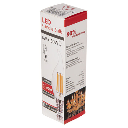 ΛΑΜΠΤΗΡΑΣ ΣΤΥΛ ΦΛΟΓΑ LED FILAMENT 6W E14 3000K GOLD DIMMABLE