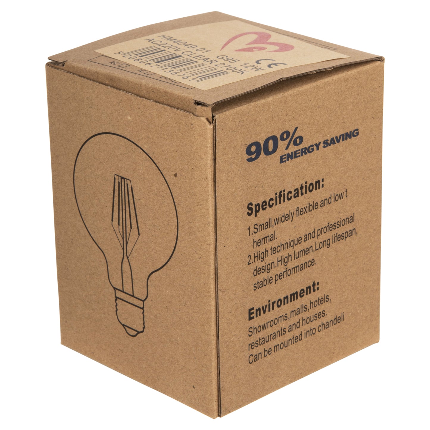 ΛΑΜΠΤΗΡΑΣ GLOBO LED FILAMENT 12W E27 3000K ΔΙΑΦΑΝΟΣ