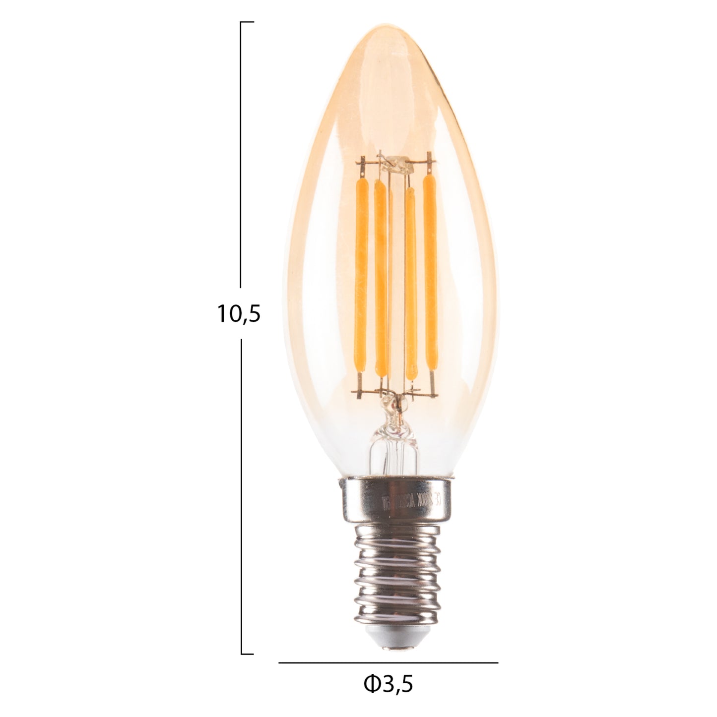 ΛΑΜΠΤΗΡΑΣ LED FILAMENT 4W E14 3000K ΧΡΥΣΟ DIMMABLE
