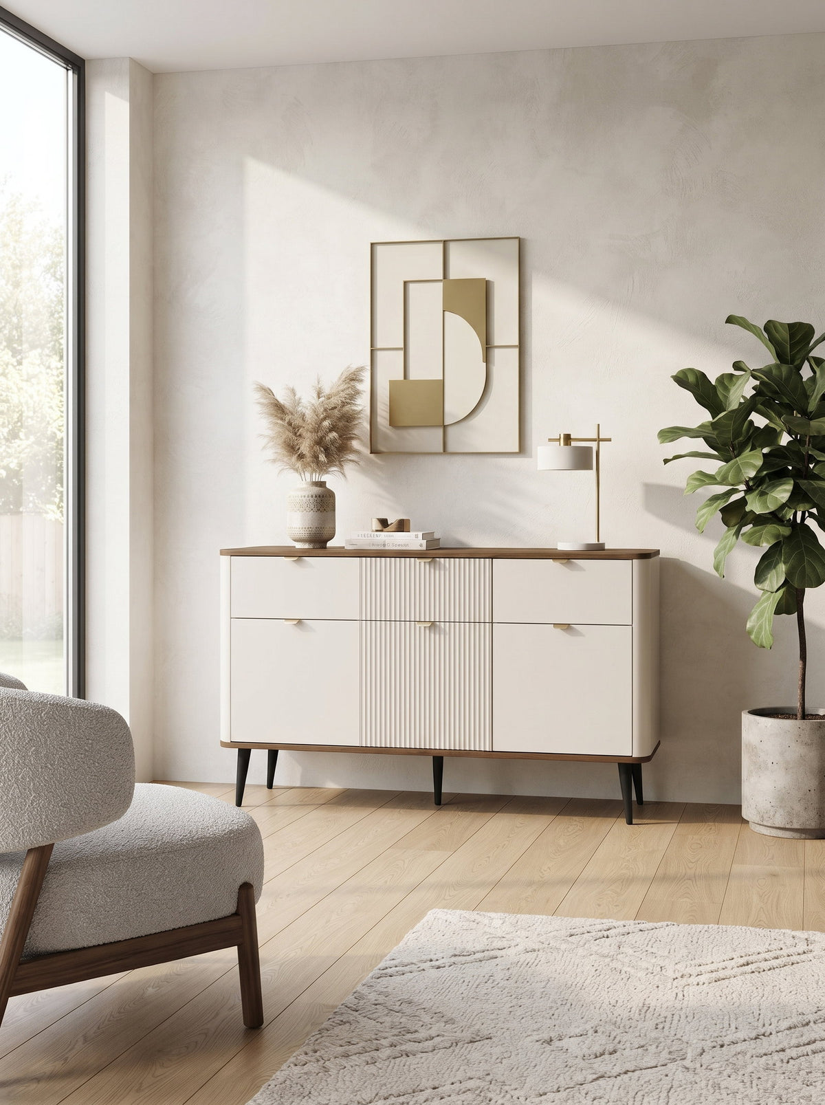 Μπουφές Marly Reg IV Καφέ 130x40x82