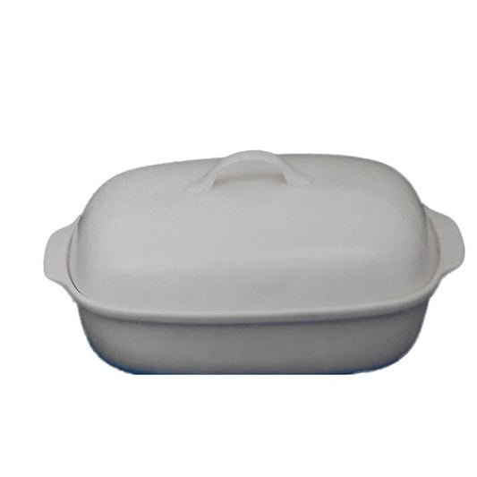 Πυρίμαχο Λευκό Ορθογώνιο Σκεύος με Καπάκι 40εκ