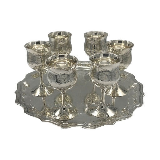 Επάργυρα Ποτήρια του Λικέρ με Δίσκο