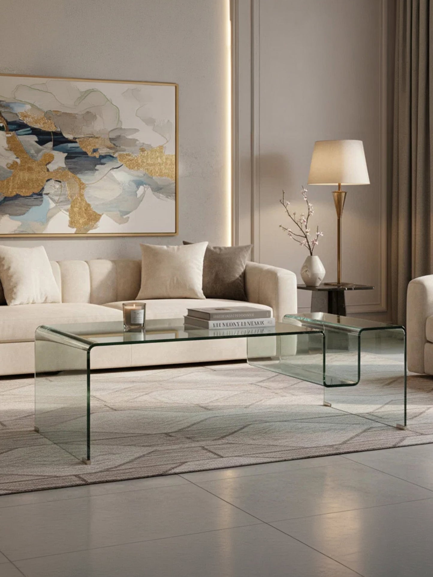 Τραπεζάκι Σαλονιού Crystal Flux 120x60x43