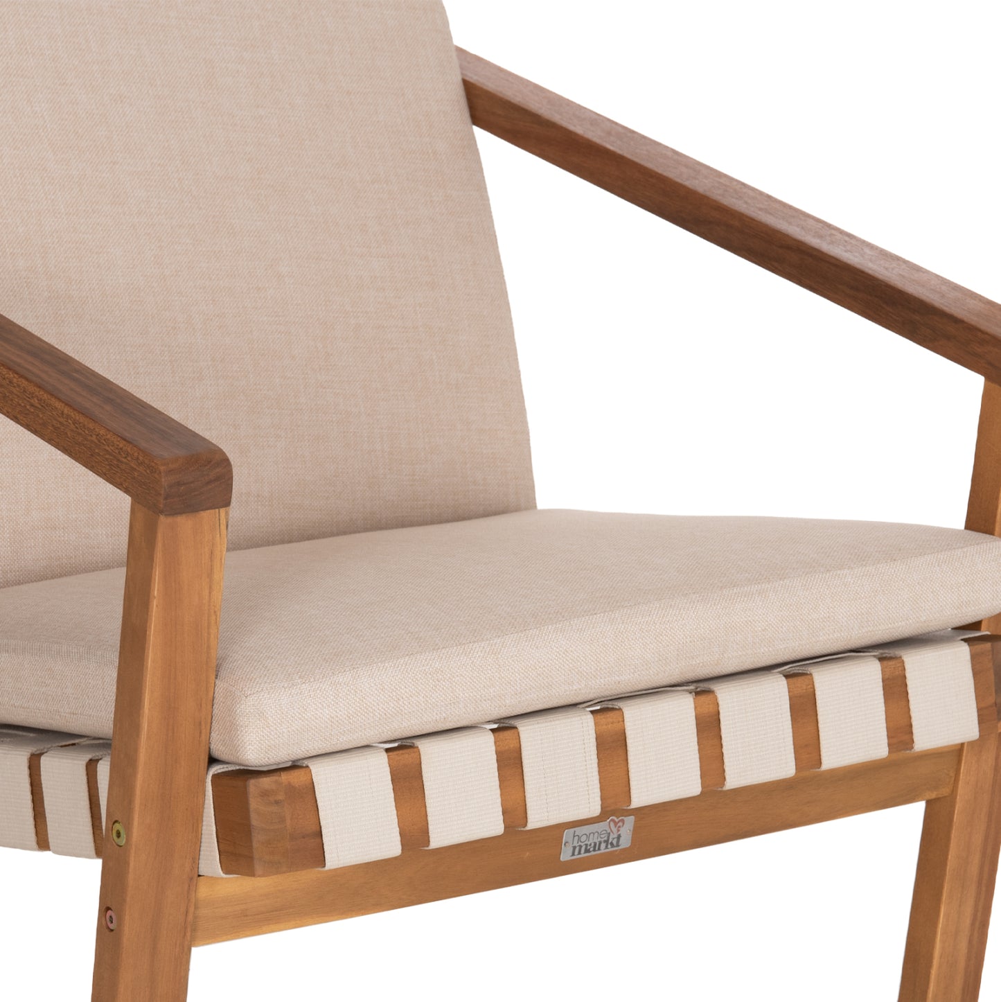 LOUNGE ΣΕΤ ΕΞ. ΧΩΡΟΥ 3 ΤΜΧ DAME ΞΥΛΟ ΑΚΑΚΙΑΣ ΣΧΟΙΝΙ STRAP & ΜΑΞΙΛΑΡΙΑ ΣΕ ΜΠΕΖ