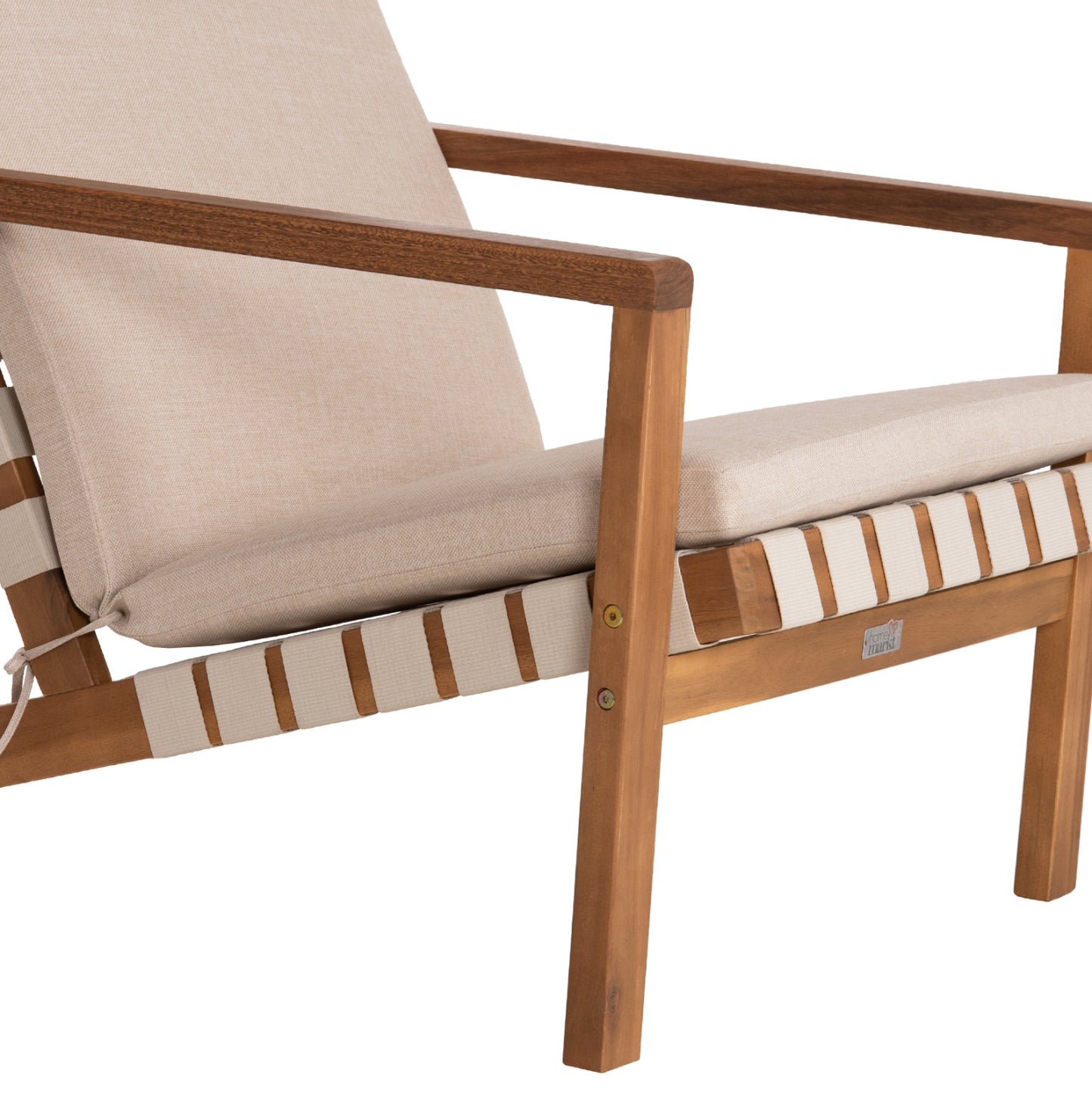 LOUNGE ΣΕΤ ΕΞ. ΧΩΡΟΥ 3 ΤΜΧ DAME ΞΥΛΟ ΑΚΑΚΙΑΣ ΣΧΟΙΝΙ STRAP & ΜΑΞΙΛΑΡΙΑ ΣΕ ΜΠΕΖ