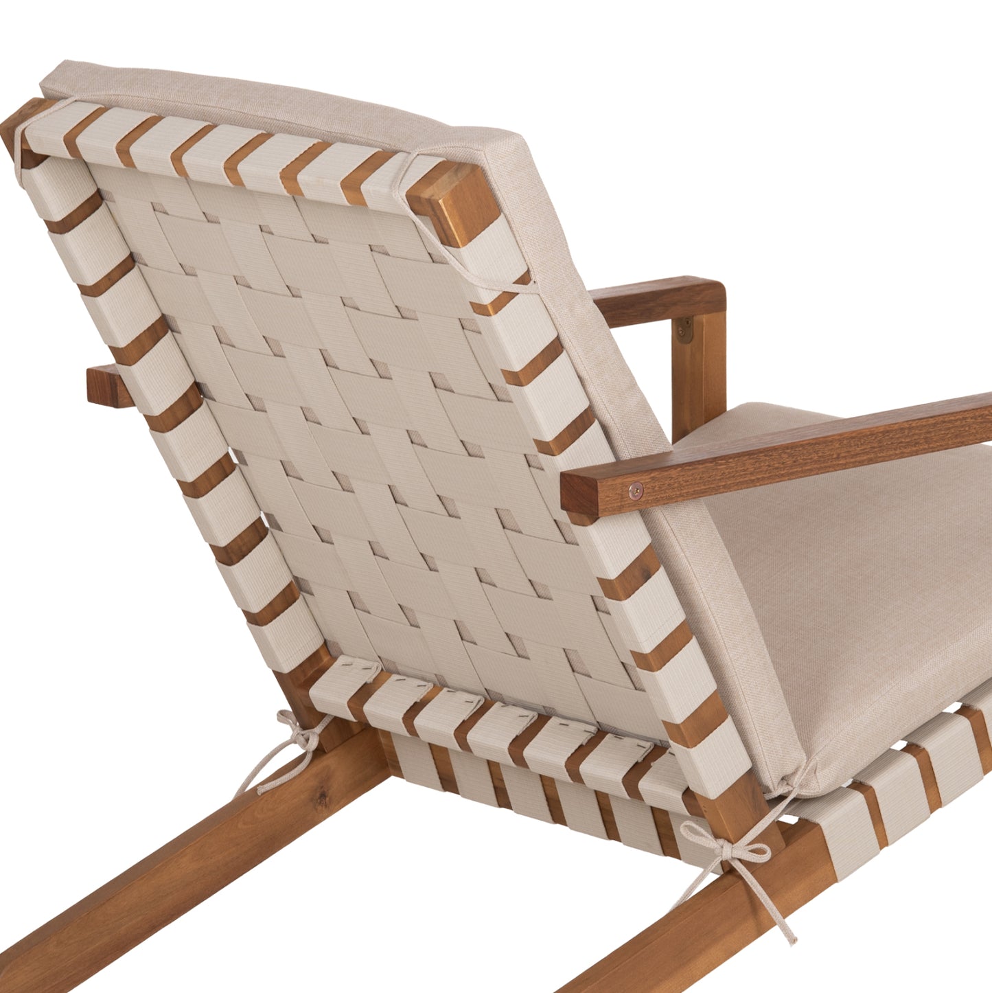 LOUNGE ΣΕΤ ΕΞ. ΧΩΡΟΥ 3 ΤΜΧ DAME ΞΥΛΟ ΑΚΑΚΙΑΣ ΣΧΟΙΝΙ STRAP & ΜΑΞΙΛΑΡΙΑ ΣΕ ΜΠΕΖ