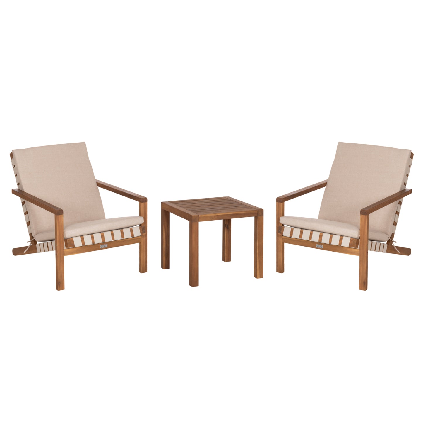 LOUNGE ΣΕΤ ΕΞ. ΧΩΡΟΥ 3 ΤΜΧ DAME ΞΥΛΟ ΑΚΑΚΙΑΣ ΣΧΟΙΝΙ STRAP & ΜΑΞΙΛΑΡΙΑ ΣΕ ΜΠΕΖ