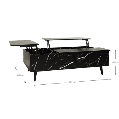 Sterling Black Coffee Table 121x69x40
