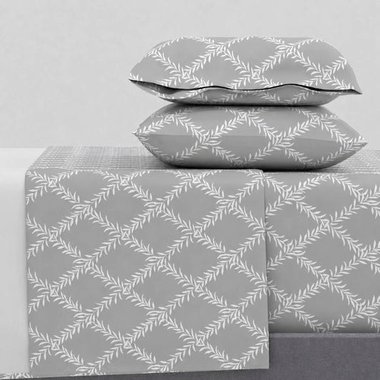 Σεντόνια King Size Σετ 2 x 2.60x2.80εκ + 2 x 52x72εκ Lucia Grey