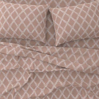 Σεντόνια Υπέρδιπλα Σετ 2 x 2.45x2.60εκ + 2 x 52x72εκ Lucia Chocolat