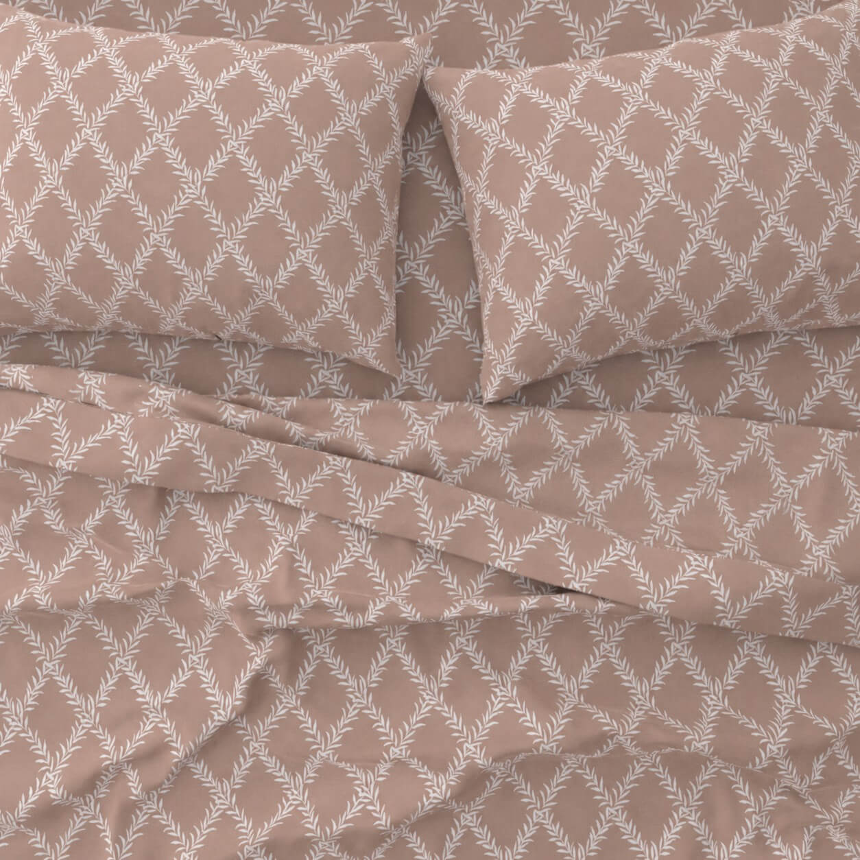 Σεντόνια King Size Σετ 2 x 2.60x2.80εκ + 2 x 52x72εκ Lucia Chocolat