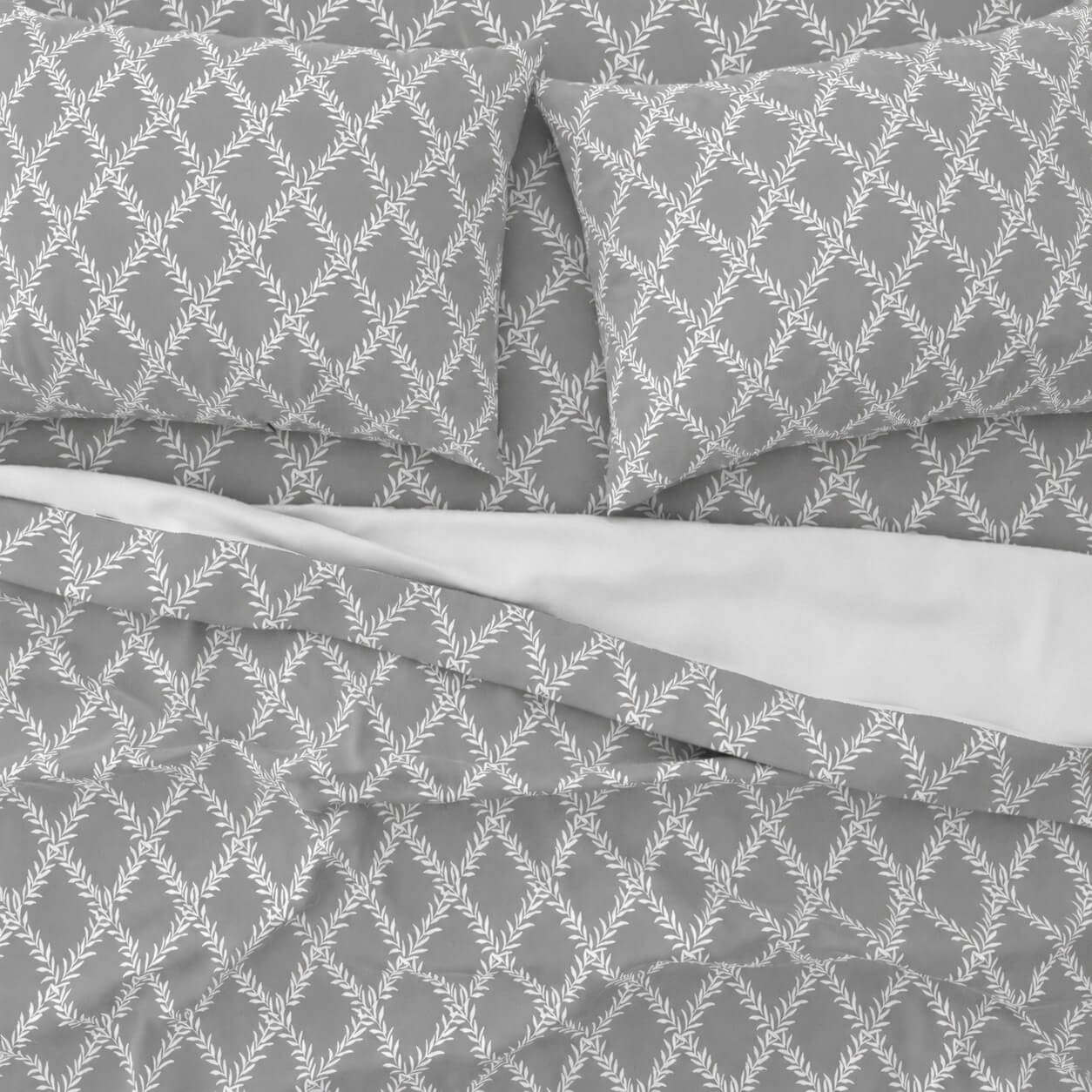 Σεντόνια King Size Σετ 2 x 2.60x2.80εκ + 2 x 52x72εκ Lucia Grey