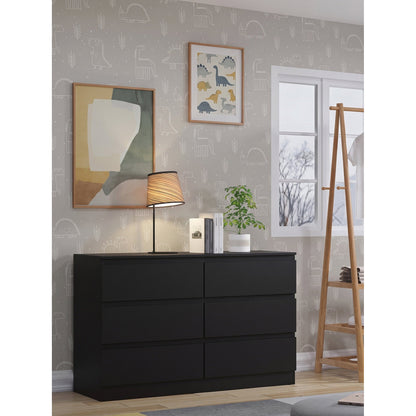 Συρταριέρα Juniper 6S Μαύρο 138x40x77
