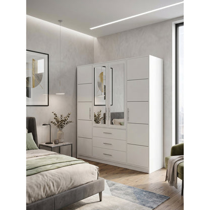 Bali 4-Door Wardrobe White 195x58x200