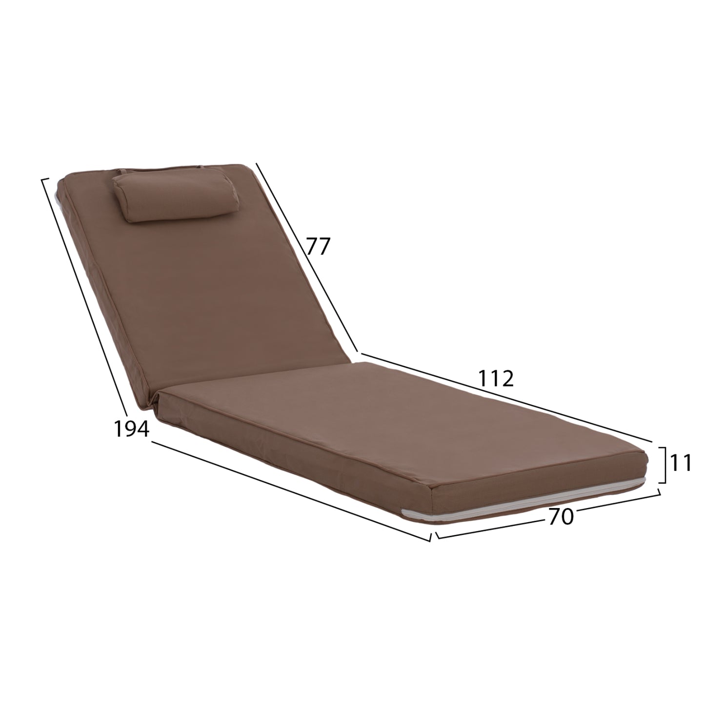 ΜΑΞΙΛΑΡΙ ΞΑΠΛΩΣΤΡΑΣ TEXTILENE 600gr/m2 SIFNOS ΜΟΚΑ 194x70x11