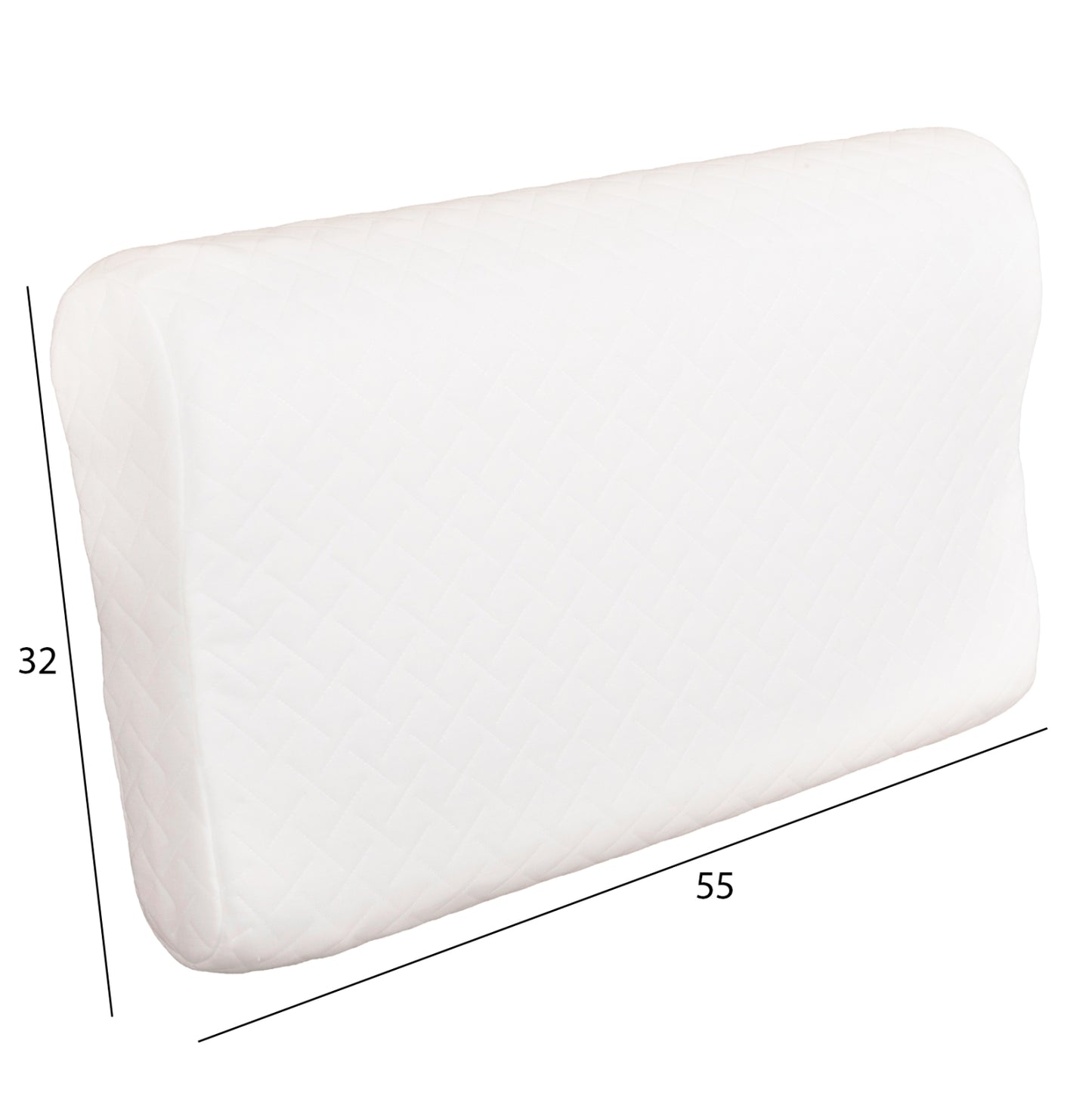 ΜΑΞΙΛΑΡΙ ΥΠΝΟΥ BEZEL MEMORY FOAM ΛΕΥΚΟ ΥΦΑΣΜΑ 55x32εκ