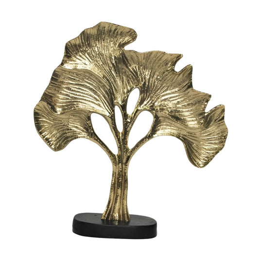 Επιτραπέζιο Διακοσμητικό Μεταλλικό Χρυσό Δέντρο σε Ξύλινη Βάση 32x7.5x35.5